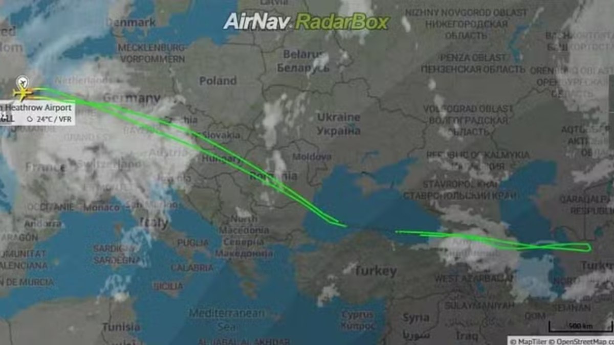 Rota feita pelo avião da British Airways 