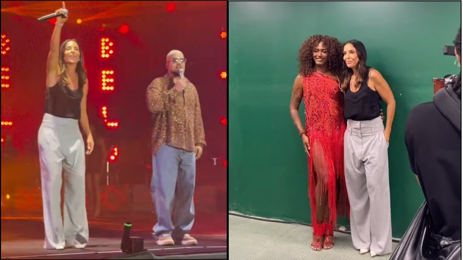 Ivete Sangalo ao lado de Belo e Liniker 
