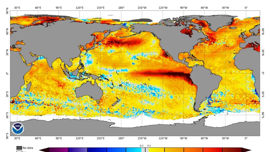 Mapas climáticos revelam rapidez do aquecimento das águas do Pacífico Mapas climáticos revelam rapidez do aquecimento das águas do Pacífico