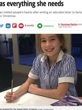Pequena inglesa comoveu a família e a web com sua cartinha para o Papai Noel