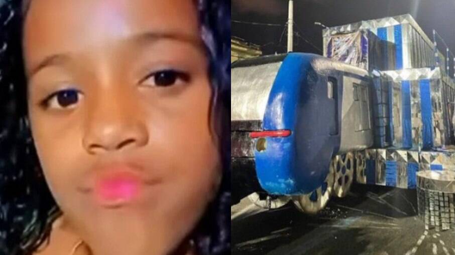 Raquel Antunes da Silva, de 11 anos, morreu após ser imprensada por carro alegórico