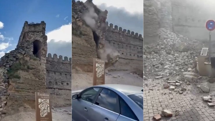 Castelo de 600 anos desaba e aterroriza turistas; veja o vídeo