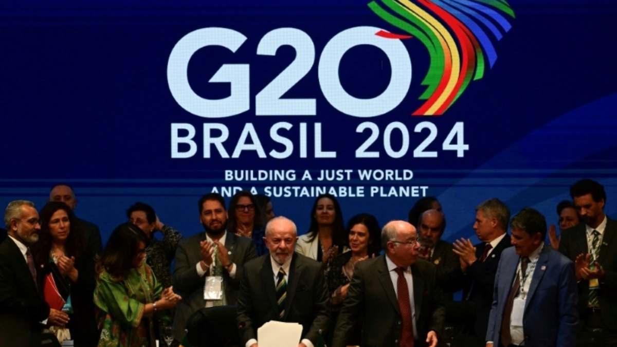 O presidente Luiz Inácio Lula da Silva participa do pré-lançamento da Aliança contra a Fome e a Pobreza, durante reunião do G20 no Rio de Janeiro, em 24 de julho de 2024