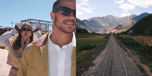 Jade Picon aparece em foto divertida de André Lamoglia no Peru