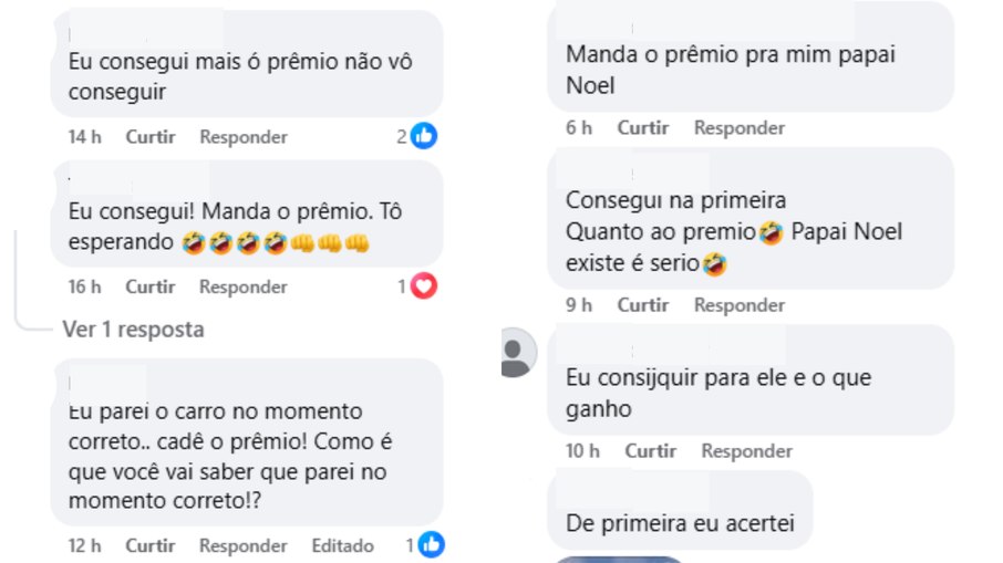 Nos comentários das postagens é possível ver que as pessoas não receberam o prêmio prometido Nos comentários das postagens é possível ver que as pessoas não receberam o prêmio prometido