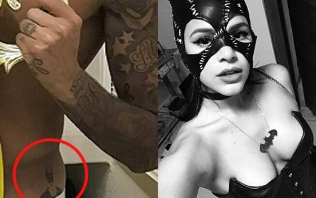 Após festa à fantasia, Neymar exibe tatuagem de mulher-gato