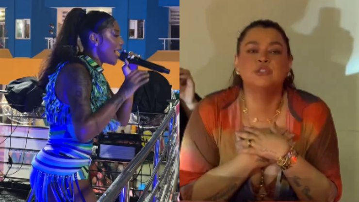 Ludmilla interrompe trio e homenageia Preta Gil no Carnaval