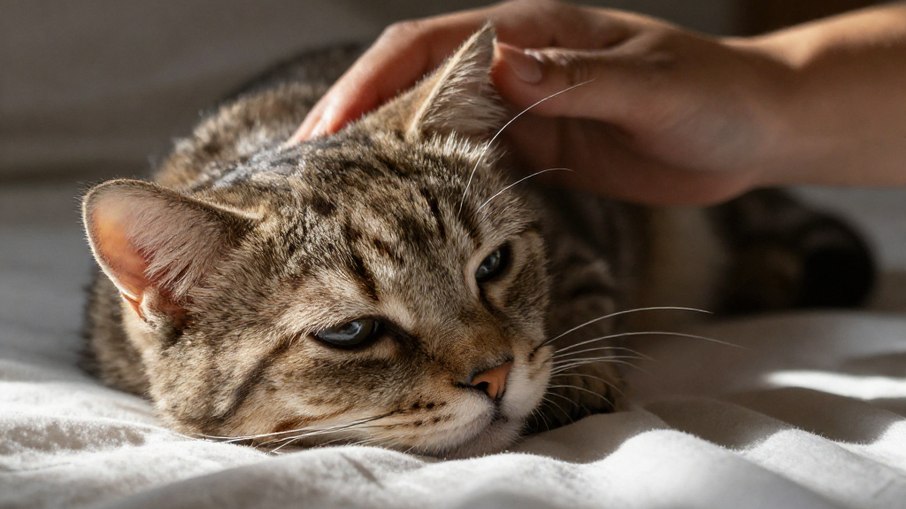 Gato dormindo esfregando o corpo