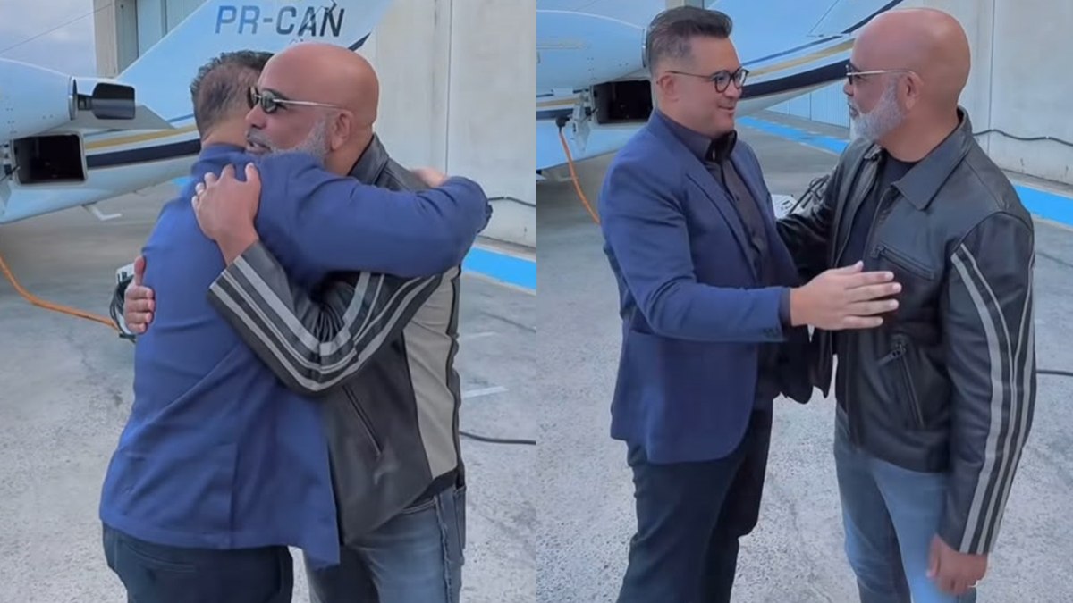 Bruno Avelar e Rick apareceram juntos antes de helicóptero decolar Bruno Avelar e Rick apareceram juntos antes de helicóptero decolar
