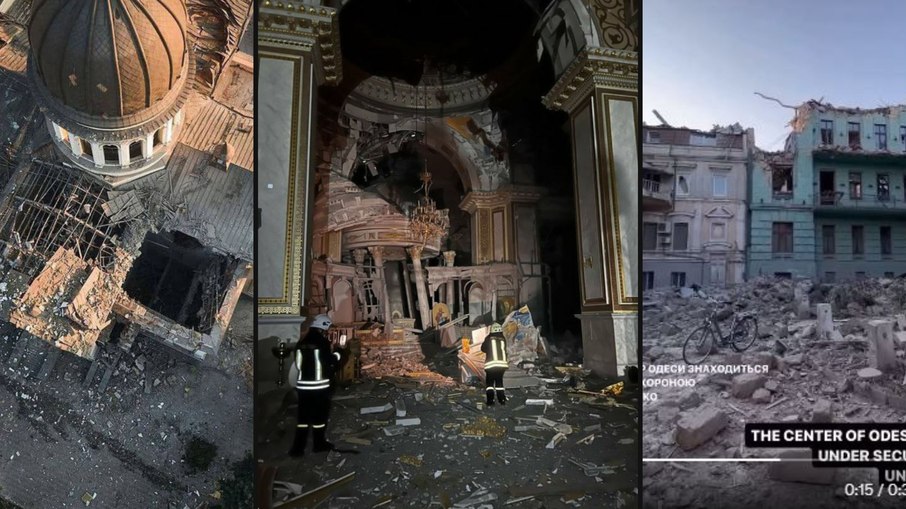Ataque russo em Odessa provoca 1 morte e atinge maior catedral da cidade