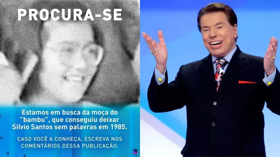 O perfil do Programa Silvio Santos publicou nas redes sociais uma foto do rosto da jovem a procurando