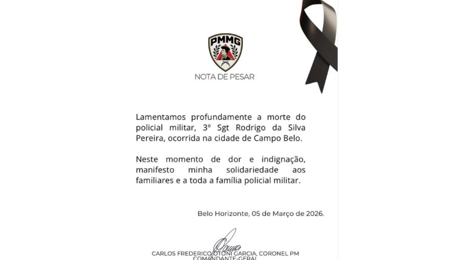 Nota de pesar da Polícia Militar
