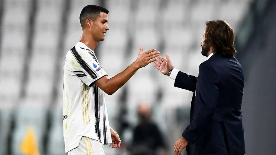 Cristiano Ronaldo e Pirlo em tempos de Juventus