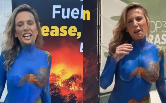 Luisa Mell rouba a cena na COP30 e vai às ruas seminua