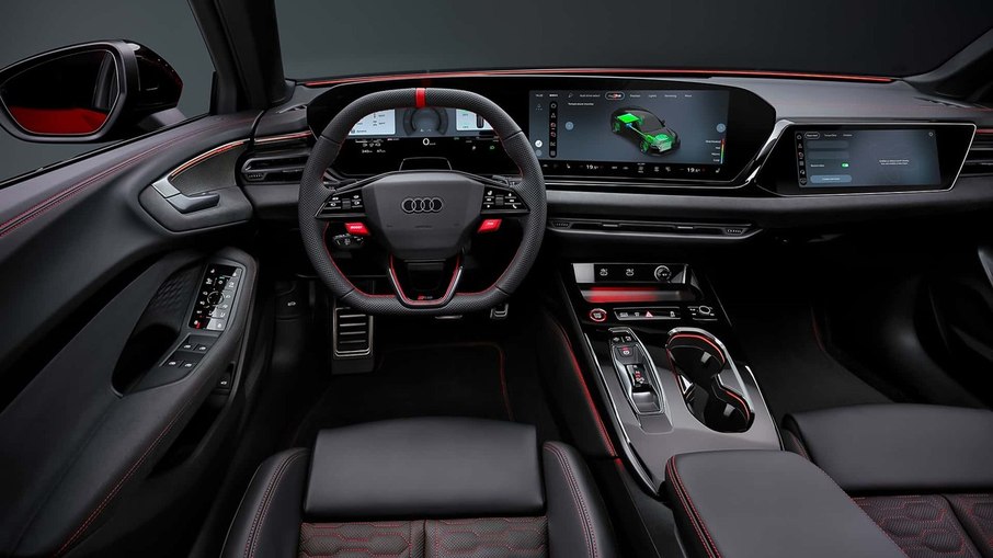 Audi Virtual Cockpit exibe informações de desempenho e gráficos dedicados da linha RS.
