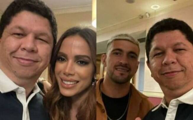 Coincidência? Arrascaeta, do Flamengo, e Anitta aparecem em fotos com fã no mesmo restaurante