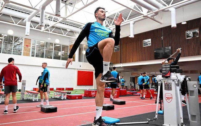 Gabriel Martinelli durante treinamento no CT do Arsenal - Foto: Divulgação /Arsenal