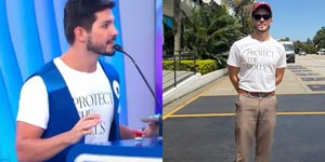 Igor Cosso usa camiseta com indireta e alfineta Ratinho no SBT