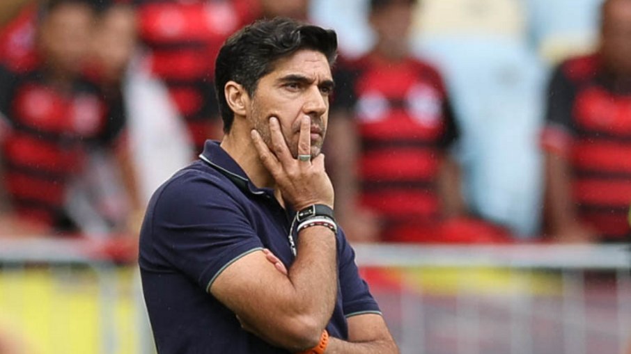 Abel Ferreira na partida contra o Flamengo, pelo Brasileirão