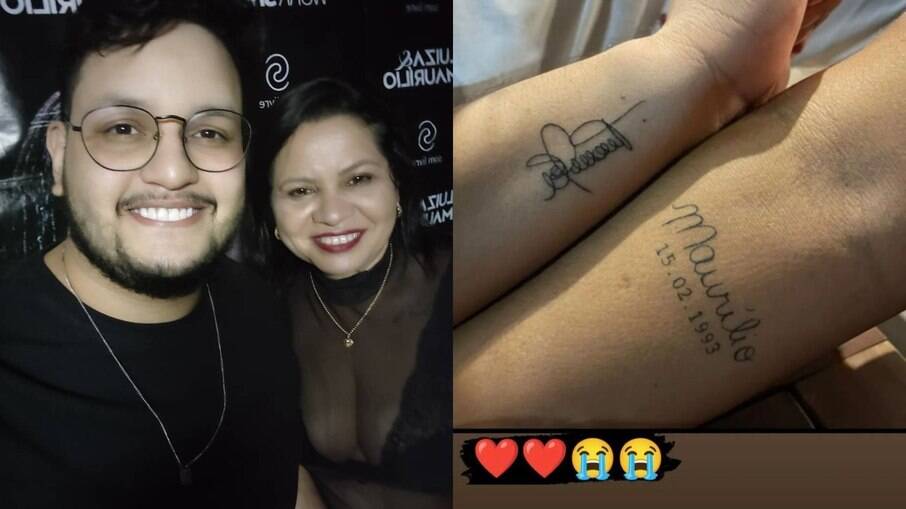 Mãe de Maurílio mostra tatuagem em homenagem ao filho