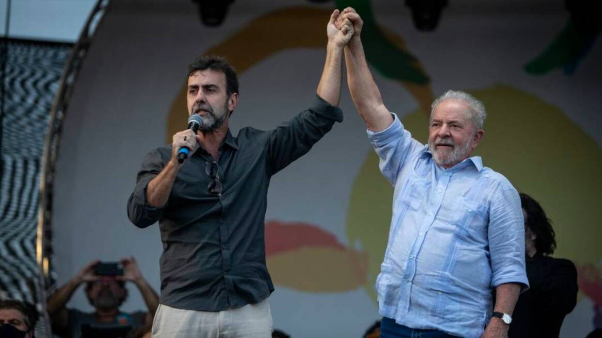 Freixo e Lula em ato político em Niterói (RJ)