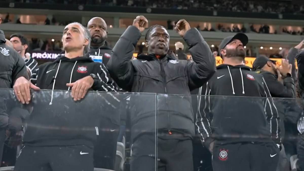Clarence Seedorf reagindo ao jogo do Corinthians contra o Vitória