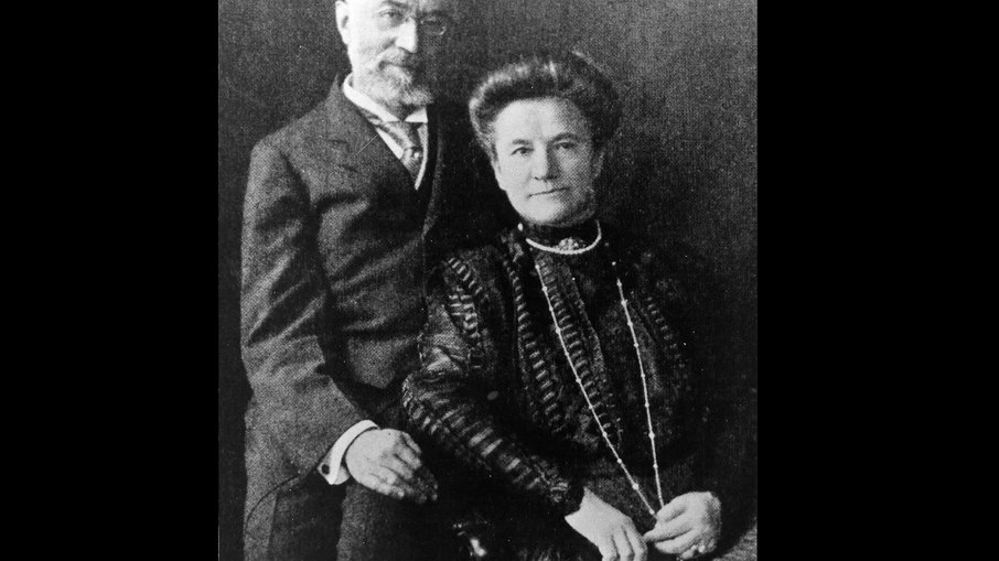 Registro do casal Ida e Isidor Straus.