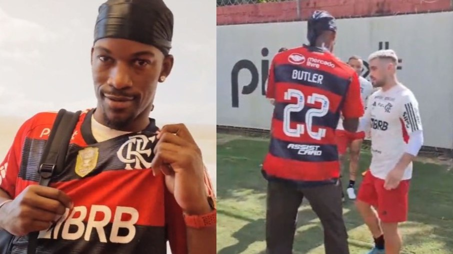 Jimmy Butler foi ao CT do Flamengo