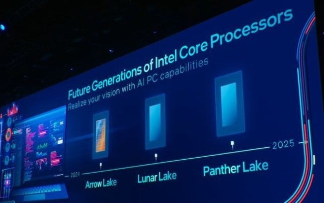 CPUs Intel Panther Lake devem dobrar performance com IA em 2025