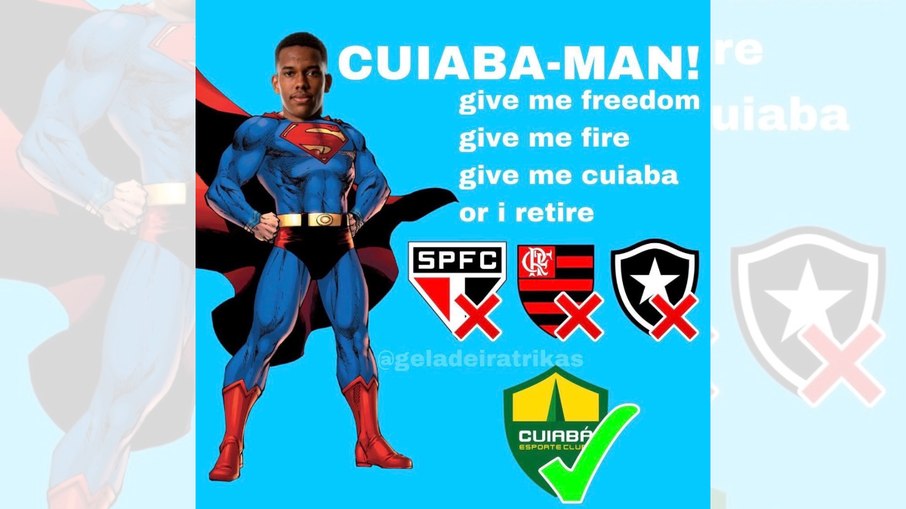 Imagem utilizada por torcedores rivais para brincar com a fama de Estêvão