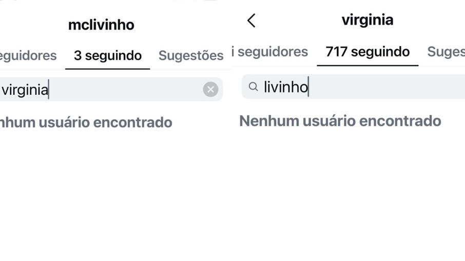 Virginia e MC Livinho deixam de se seguir no Instagram