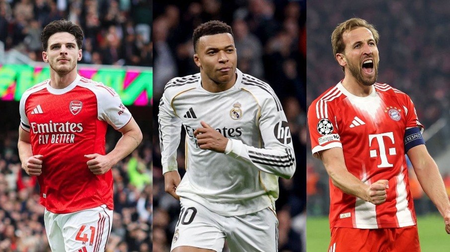 Rice, Mbappé e Kane são destaques de três das oito equipes vivas na Champions