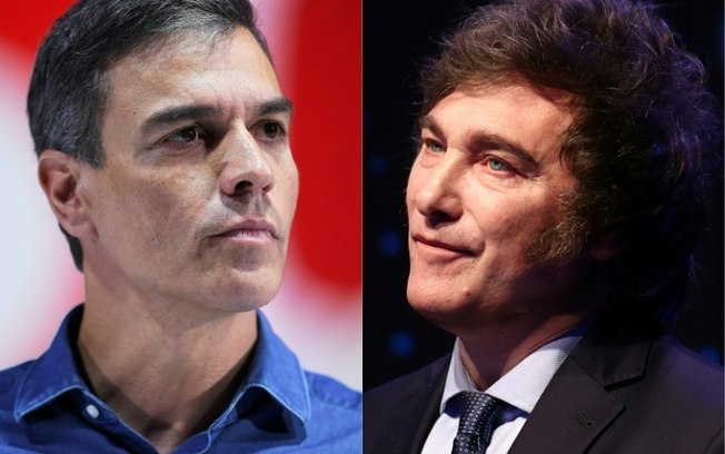 Pedro Sánchez e Javier Milei estão em crise após o argentino insultar a esposa do espanhol