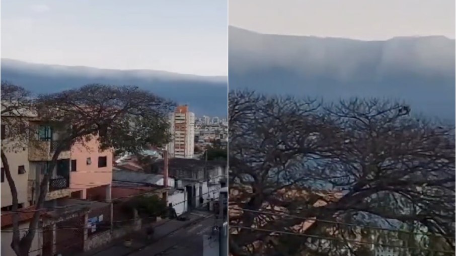 'Paredão' de nuvem formado no céu de Santo André