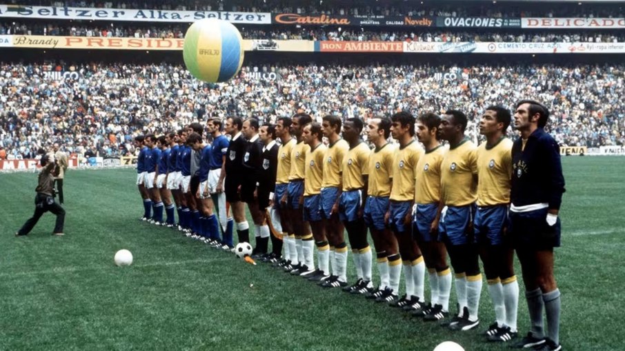 Brasil venceu a Itália por 4 x 1 na final da Copa do Mundo de 1970.