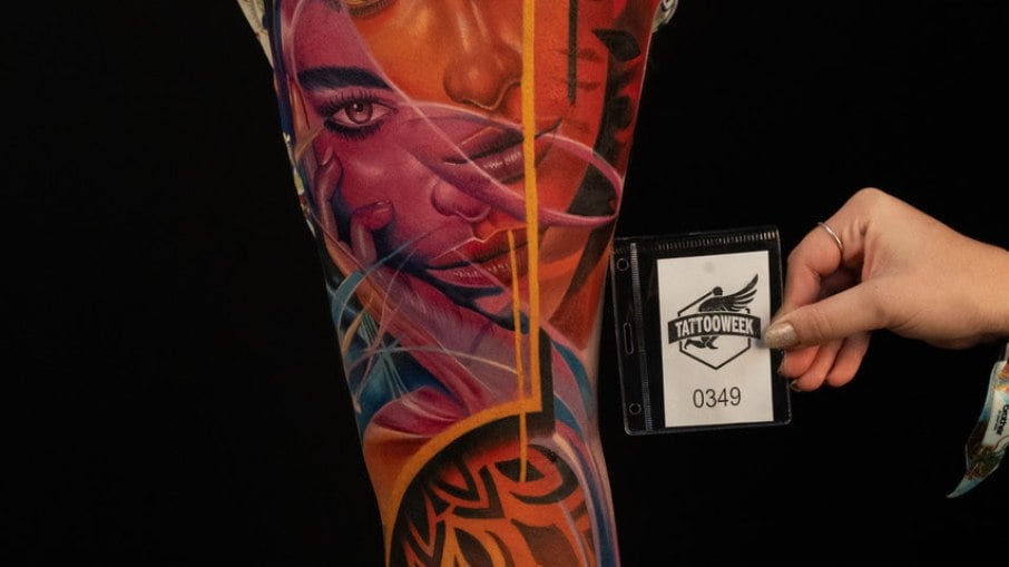 Tatuagem de Bruno Moreira, de São Paulo, ganhador da categoria “Melhor do evento”