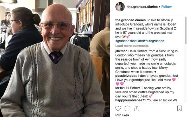Depois de sucesso de vídeo no Twitter, neta criou uma conta de Instagram para o avô