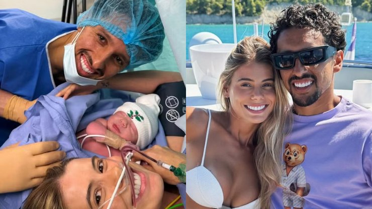Marquinhos, da Selação, e Carol celebram nascimento do 4º filho