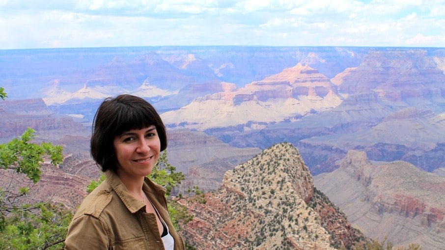 Rafaella Ferraz em viagem pelo Grand Canyon