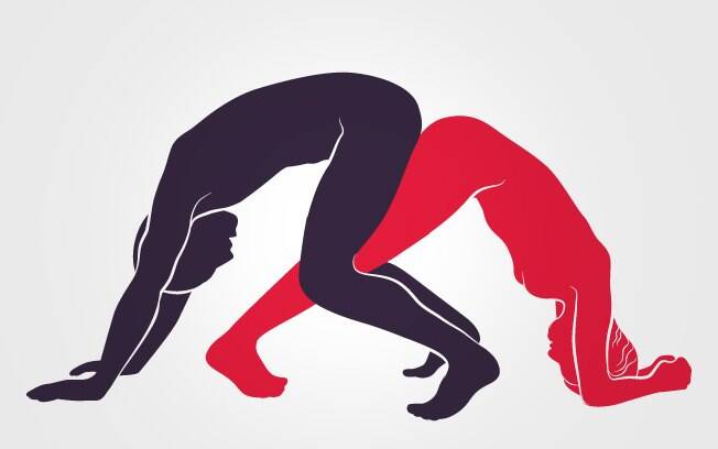 Posições diferentes: a pose Montanha russa  estimula o ânus e a próstata do homem, e o ânus da mulher