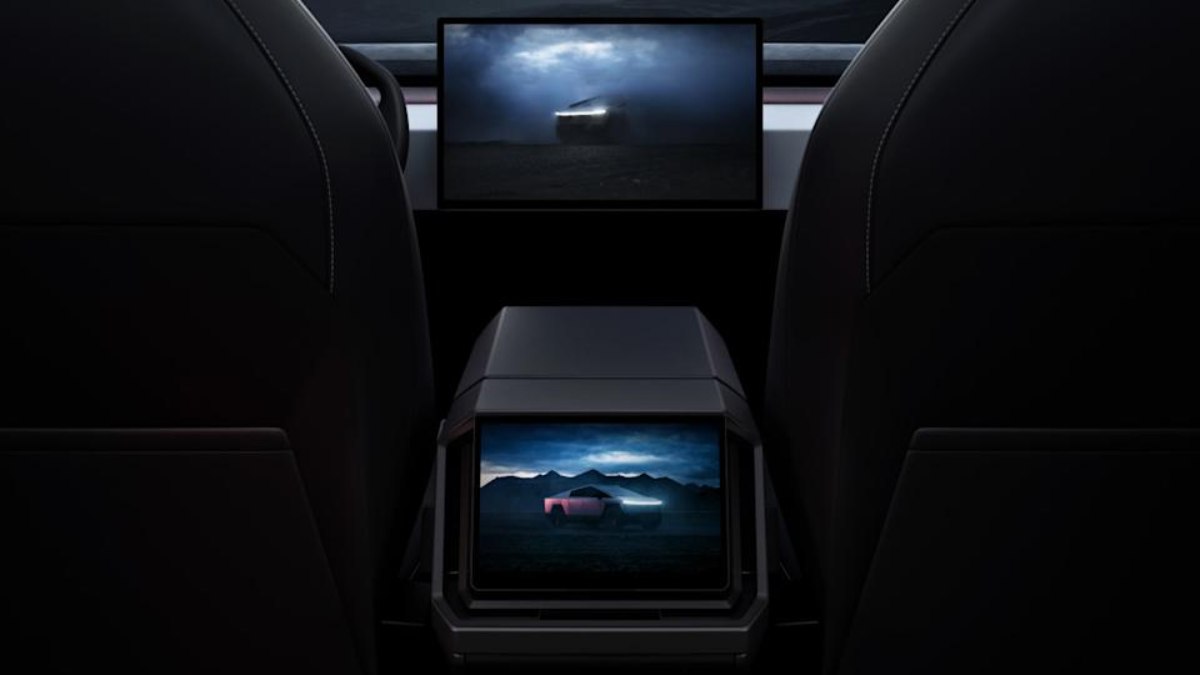 Interior do Tesla Cybertruck Interior do Tesla Cybertruck