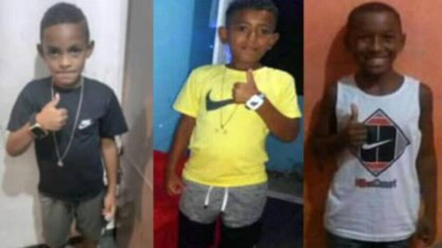 Meninos Lucas Matheus, de nove anos, Alexandre, de 11, e Fernando, 12, desapareceram no bairro de Castelar após saírem para brincar de futebol