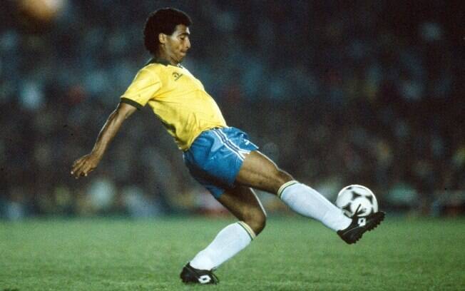 Romário em 1989 no Rio de Janeiro. O resultado do jogo foi Brasil 3 x 0 Paraguai