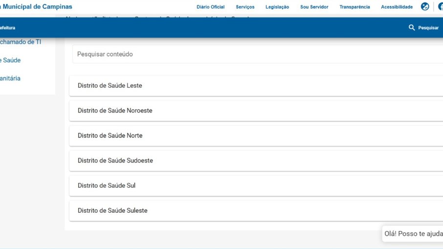 Cada região conta com suas unidades básicas de saúde e podem ser acessadas no site
