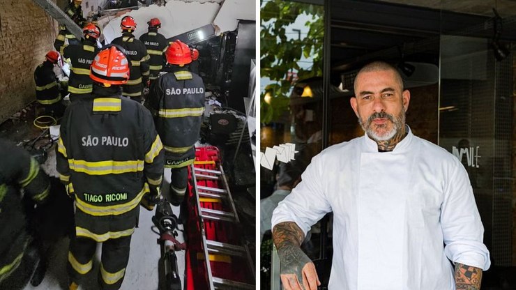 Explosão de gás causa desabamento em restaurante do chef Fogaça