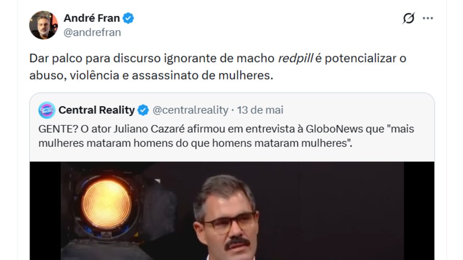 André Fran detona Juliano Cazarré