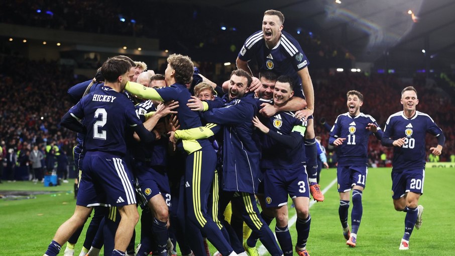 Escócia celebrando o retorno à Copa do Mundo