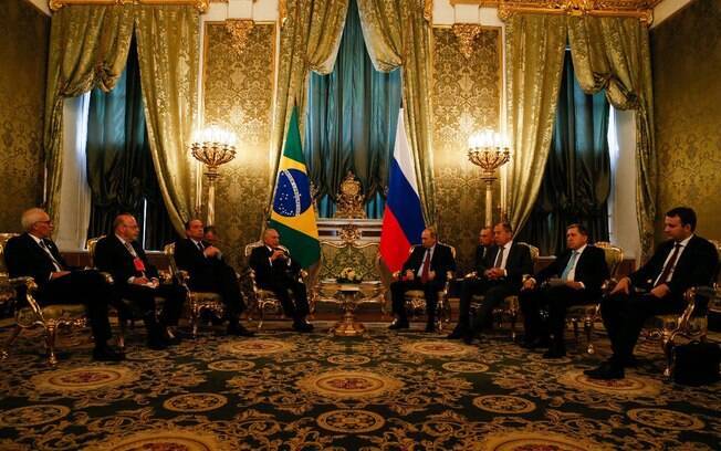 Presidente da Rússia, Vladimir Putin, recebeu seu homólogo brasileiro, Michel Temer, nesta quarta-feira