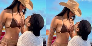 Ana Castela posa de biquíni ao lado de Zé Felipe