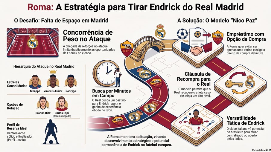 Roma monta estratégia para tirar Endrick do Real Madrid Roma monta estratégia para tirar Endrick do Real Madrid